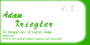 adam kriegler business card